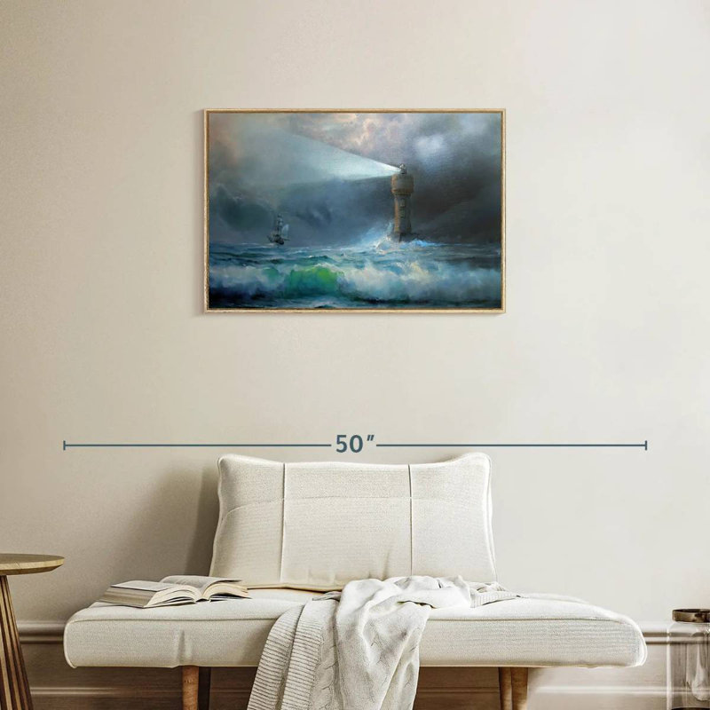 Ciel orageux, Cadre flottant en bois naturel, 31 po x 21 po