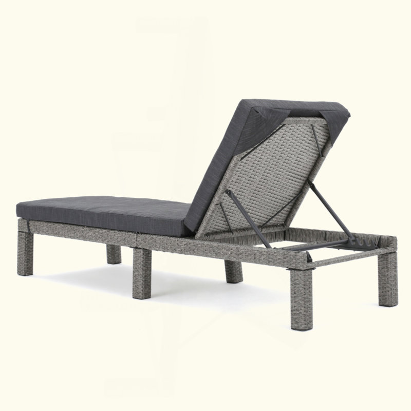 Comfortable Wicker Chaise Lounge For Relaxing Outdoors, Enhancing Patio Experience., Black, Black