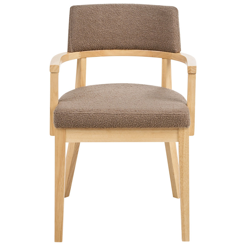 48cm H Boucle Upholstered Upholstered Back Armchair, Beige, Beige