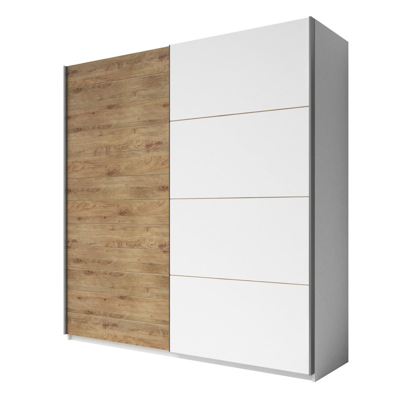 Corder 2 Door Solid + Manufactured Wood Wardrobe, 210cm H x 270cm W x 61cm D
