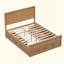 Structure de lit avec rangement en bois moderne à 6 tiroirs, lit plateforme avec support en lattes de bois, aucun sommier requis-1356064681