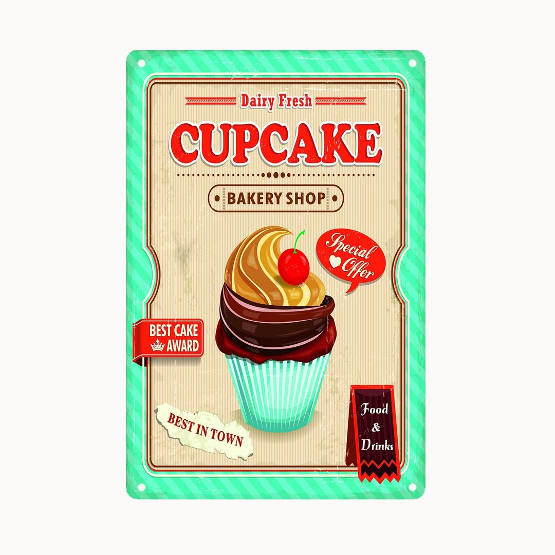 Blechschild Cupcake