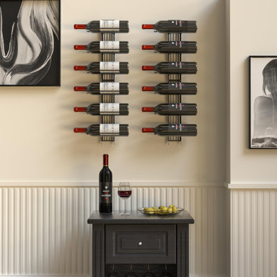 12 Bottle Wine Bottle Rack Black