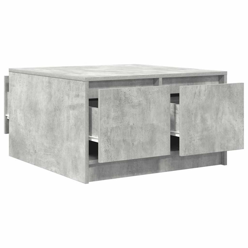 Coffee Table with Storage, 40" H x 70.5" L x 70" W, Concrete Grey