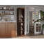 Garde-manger Jaylena 100% bois massif 16,5 po avec portes en verre massif dépoli et tablettes réglables-1358289694