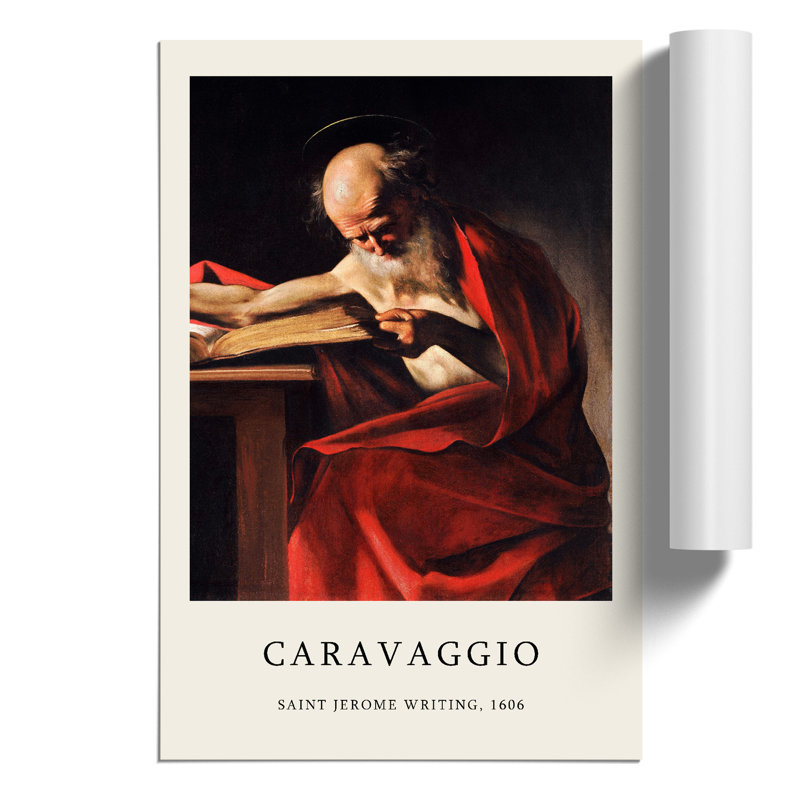 Saint Jerome Writing by Caravaggio - No Frame Print, 59cm H x 42cm W x 0.1cm D