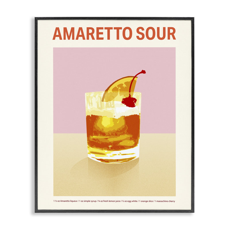 Giclée Amaretto Sour Classic, encadrée par Victoria Barnes, H 14 po x l 11 po, Giclée encadrée noir minuit