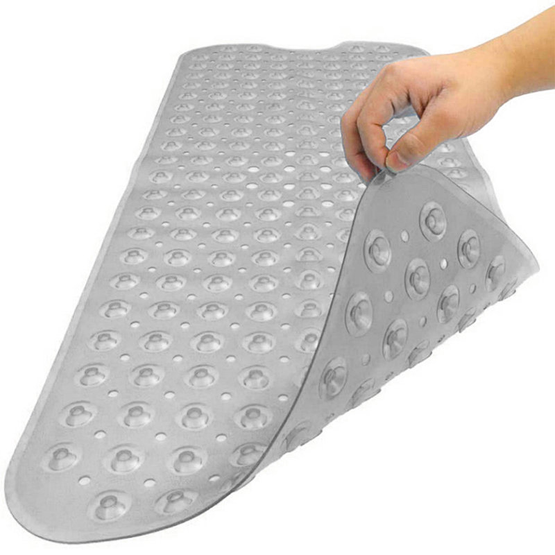 Amere Nonslip Rectangle Cup style Shower Bathtub Mat, Crystal White, 40cm W x 100cm L