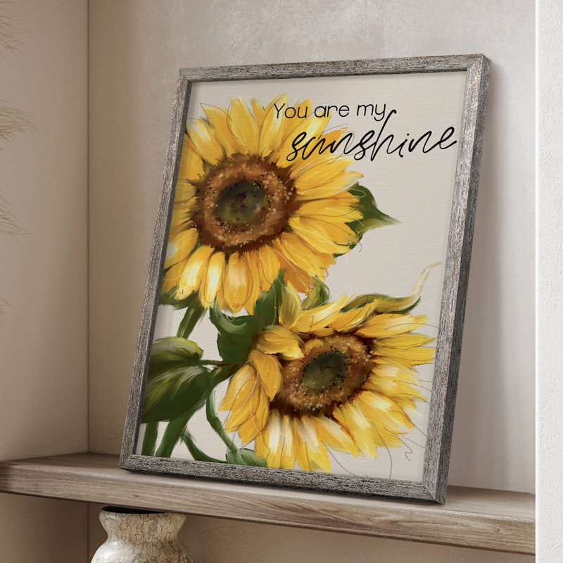«You Are My Sunshine», reproduction encadrée - bois massif 47532, H 11 po x l 9 po