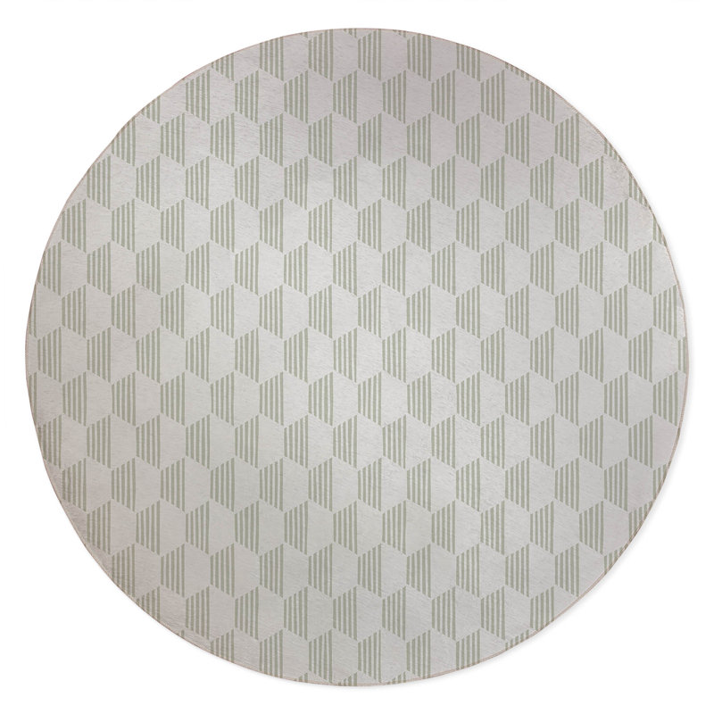 Hexaline Non-Slip Outdoor Rug, Round 5'