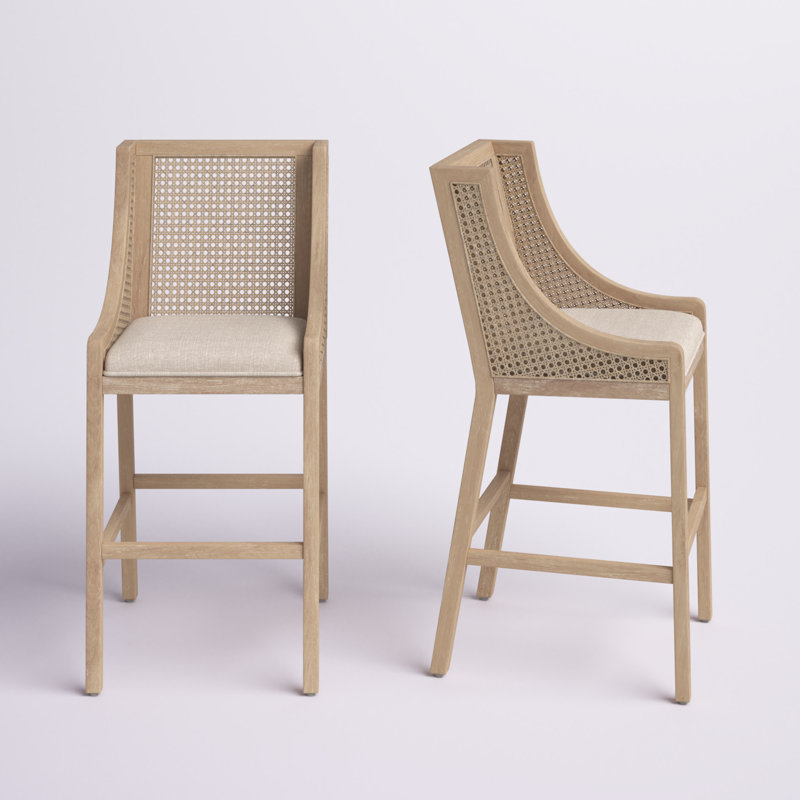 Yaritza Solid Wood 30" Bar Stool, Beige