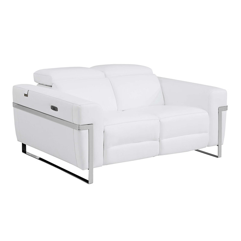 Recliner, White Leather