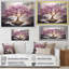 Fleur de cerisier mauve au bord du lac I - Art mural cerisier en fleurs-1104388498-1104388501