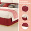 Très grand lit plateforme tapissier avec coins arrondis doux, cadre de lit solide, aucun sommier requis, assemblage facile, rouge-350827136-350827138