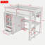 Lit mezzanine en bois avec bureau, armoire, rangement, port USB et éclairage DEL-1496360421-1496360442