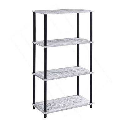 Antique White And Black Bookshelf With 4 Shelf