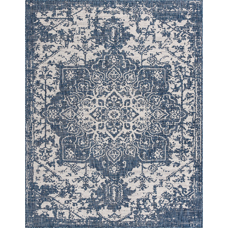 Tapis d'extérieur de couleur turquoise, Rectangle 7 pi 10 po x 10 pi