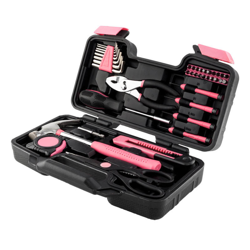 Trousse à outils 12,52 po, Rose