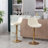 Height-Adjustable Velvet Bar Stools With Chrome Base And Golden Legs, Set Of 2, Perfect For Modern Kitchens And Bars, Bar Stool-162707476-162707478