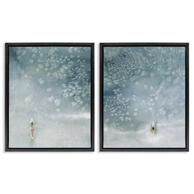 Past The Break Surfers 2 Piece  Floater Canvas Set, design by Grace Popp