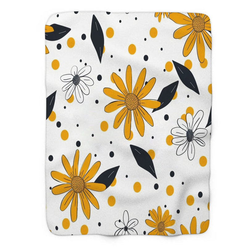 Plaid Bloom - couverture sherpa de qualité supérieure 1 pièce, L 60 po x L 80 po