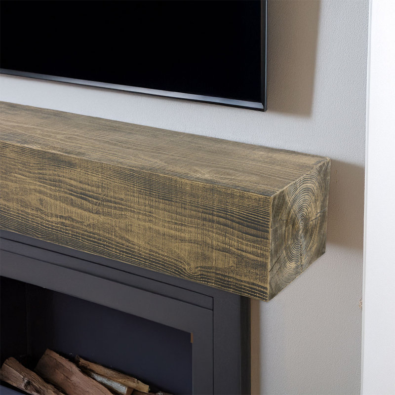 Manteau de cheminée en faux bois Heritage Timber, Smokey Brown, H 7,5 po x l 60 po x P 9,5 po