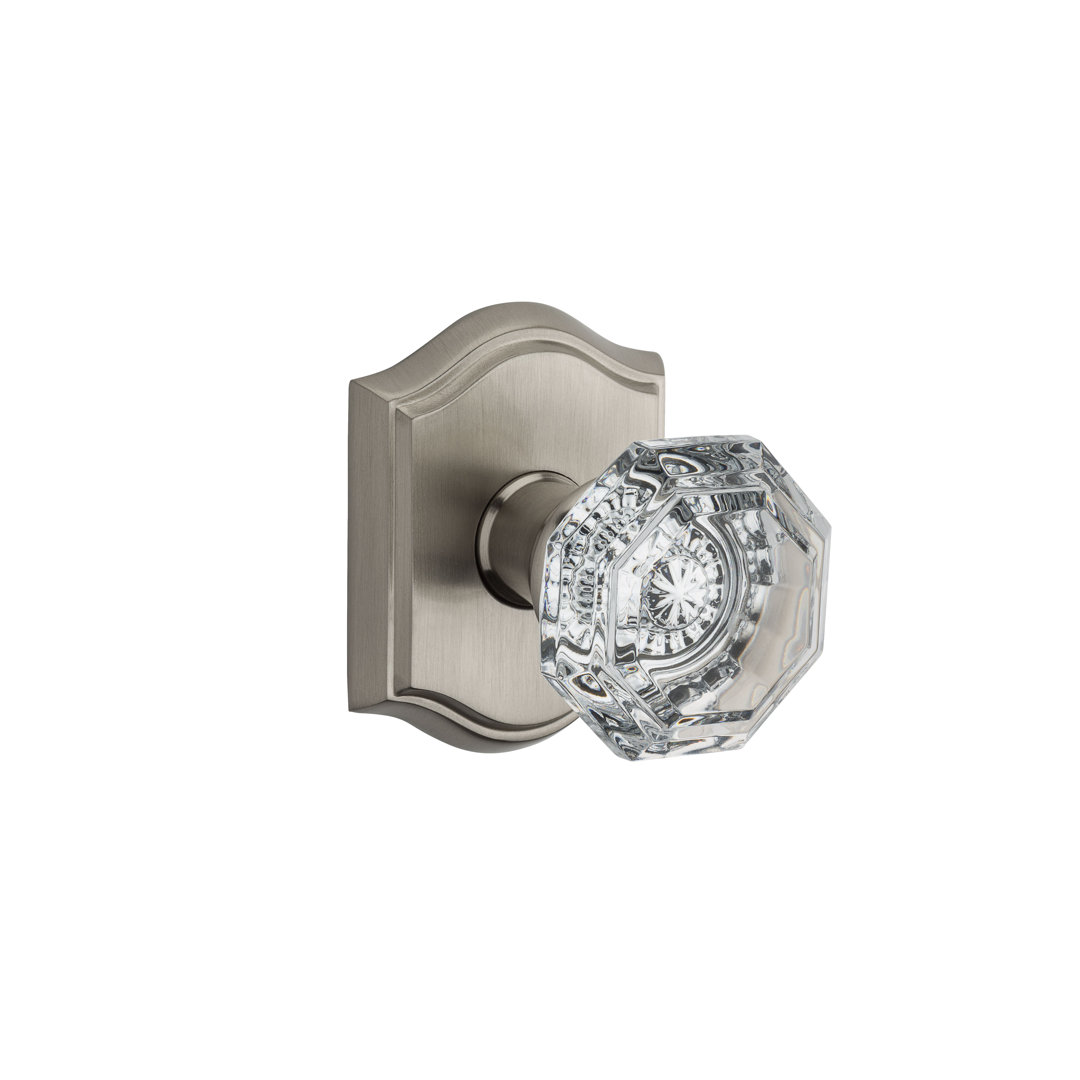 Crystal Double Dummy Door Knob with Traditional Arch Rose Baldwin 