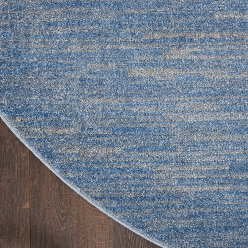 Nourison Essentials Blue/Gray Indoor/Outdoor Area Rug, Square 9'