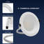 Luxrite 6 po Luminaire encastré commercial à DEL, Downlight Canless avec J-Box, 5CCT, à intensité variable, 12W-20W, jusqu'à 1900LM, IC classé 120-277V