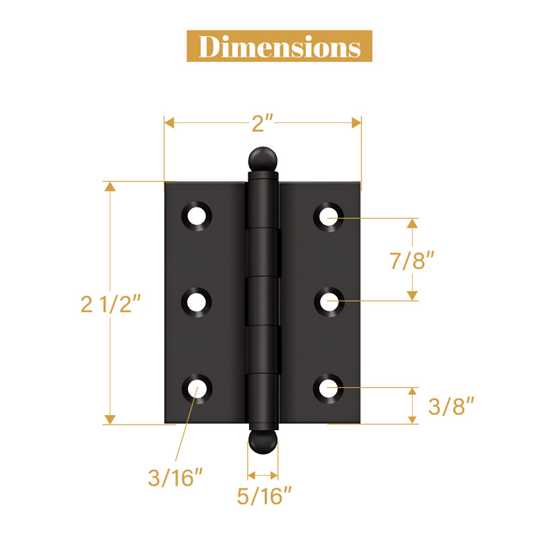 2.5'' x 2'' Butt Bearing Hinge, Oil-Rubber Bronze