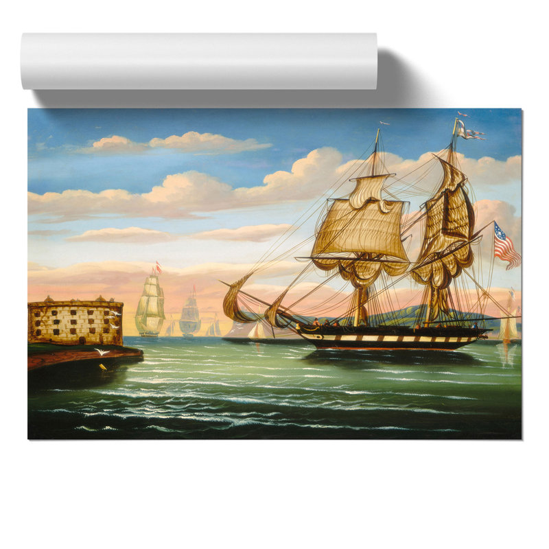 Bay of New York at Sunset by Thomas Chambers - Frameless Print, 21cm H x 30cm W x 0.1cm D