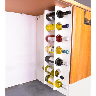 Perry 7 Bottle Wall Mounted Wine Bottle Rack in White