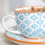 Nicola Spring - Hand-Printed Cappuccino Cup & Saucer-50946707