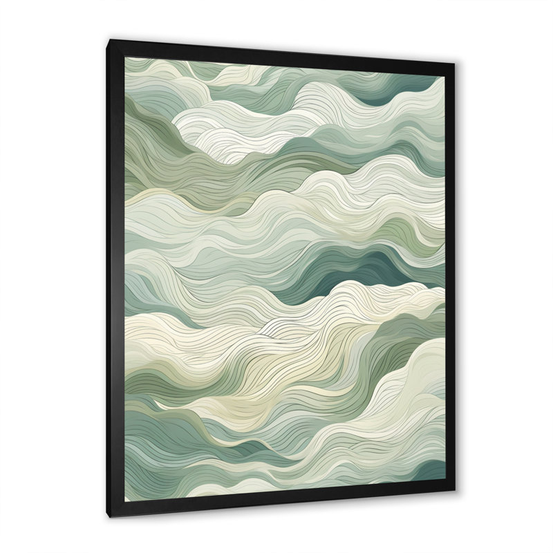 "Green Line Art", motifs inspirés de la nature sur toile, Cadre photo noir, H 44 po x l 34 po x P 1,5 po