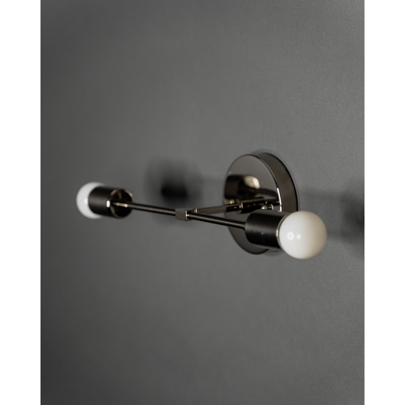 Capehart Armed Sconce, Polished Nickel, 5" H x 18" W x 4.75" D