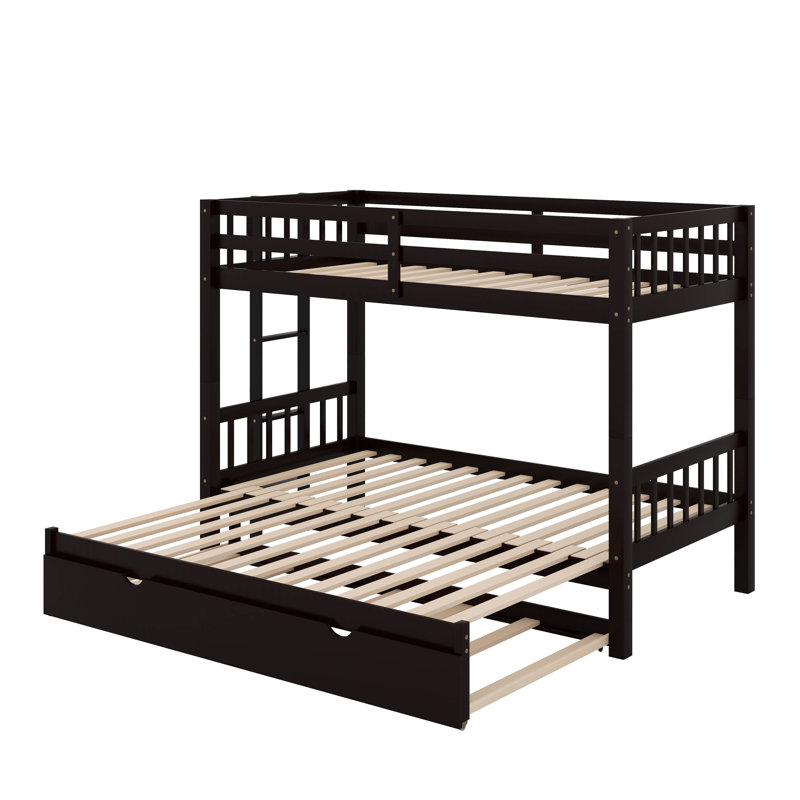 Kalinikos Twin Over Pull-Out Bunk Bed With Trundle, Espresso