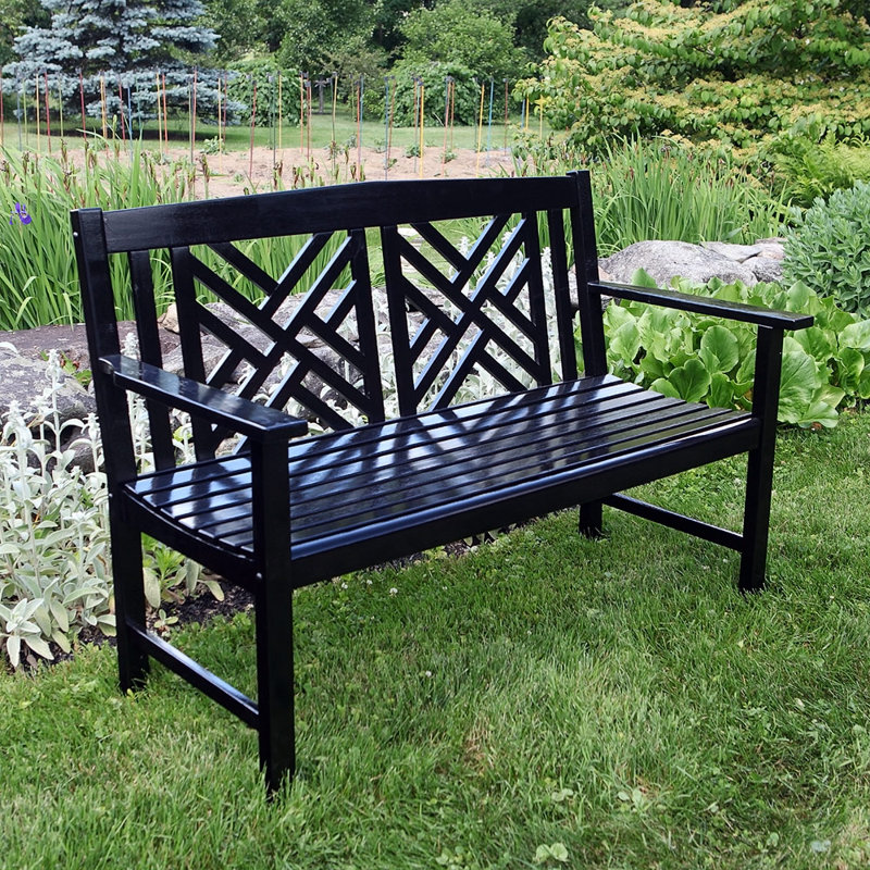Banc de jardin en bois Frwork, Noir