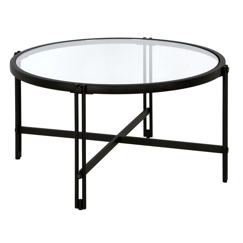 Inez Cross Legs Coffee Table, Blackened Bronze