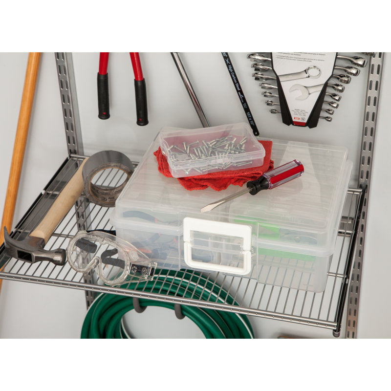 Clear Stackable Photo Storage Case with Handle and 16 Boxes