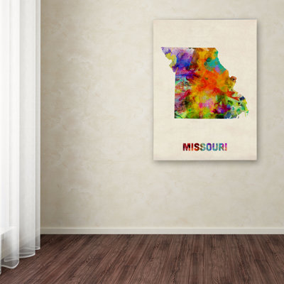 « missouri map » par michael tompsett, impression sur toile