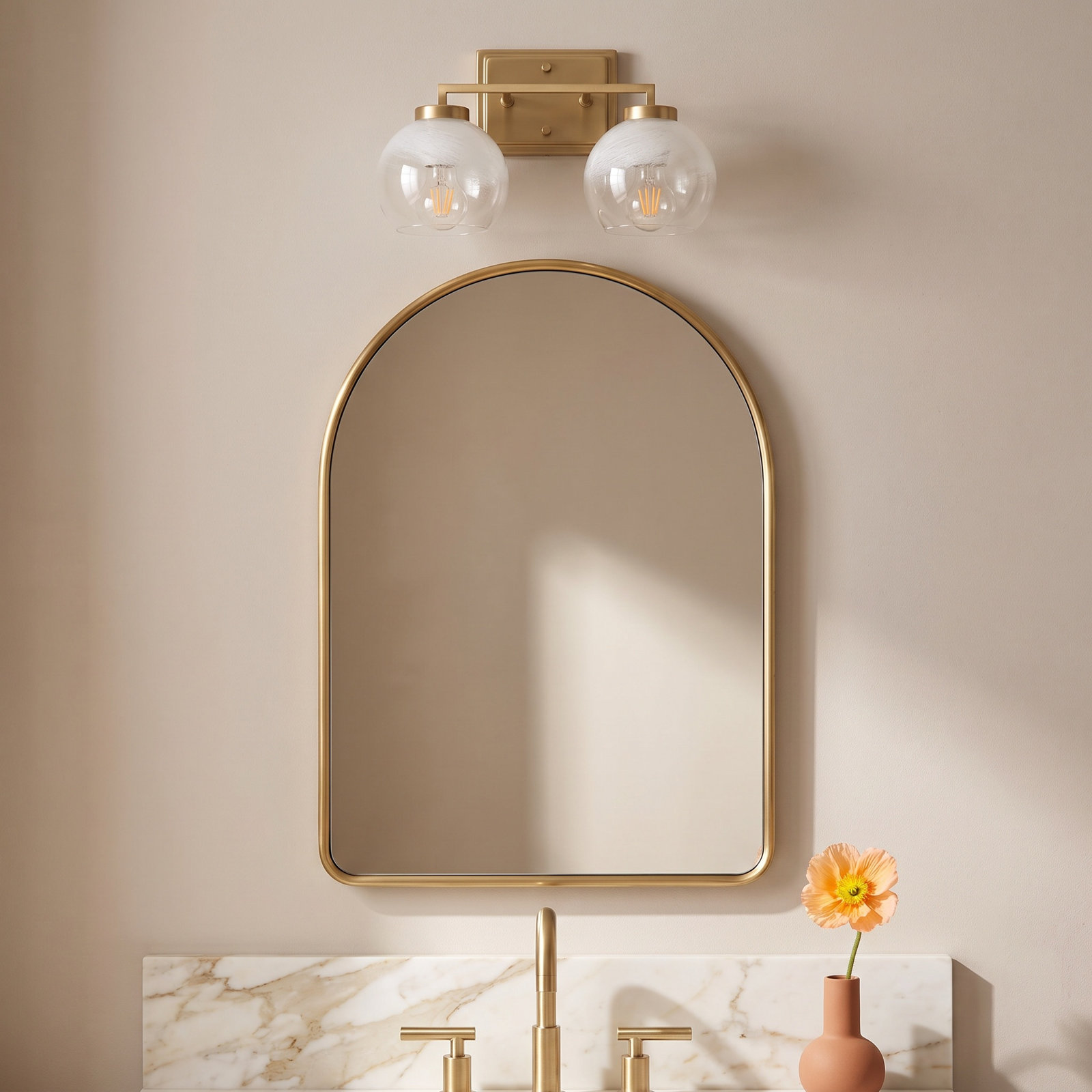 2-Light Vanity Light, Brushed Champagne Bronze