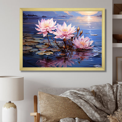 Impression sur toile encadrée «Riverside Blooms fleurs sur rivière II»