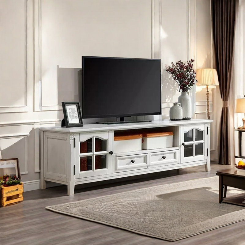White simple style TV cabinet, 70.87"