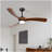 60-inch 3-blade solid wood ceiling fan light