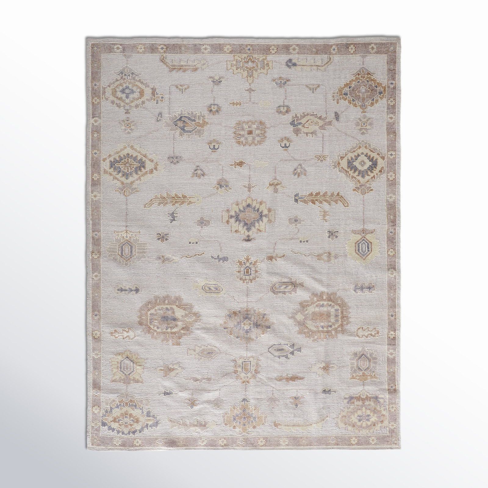 Winslet Light Gray Brown Hand-Knotted Oriental Rug, Rectangle 2' x 3'