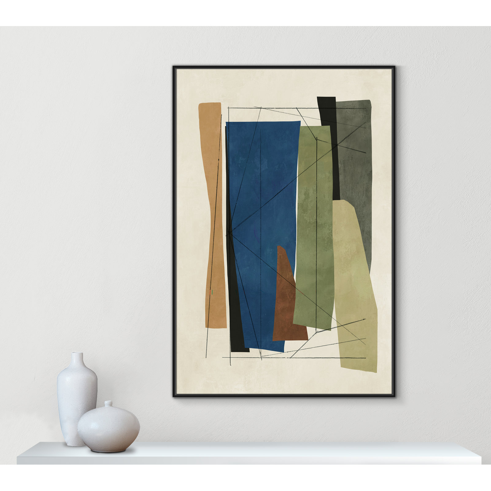 Sync I by Tom Reeves, Black Framed, 61.5" H x 41.5" W x 2" D