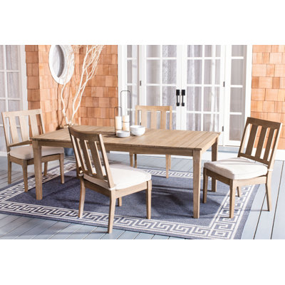 Samya 81.4'' Rectangular 4 - Person Outdoor Dining Set with Cushions