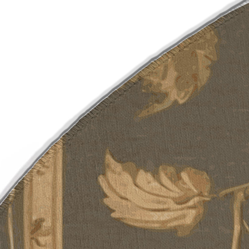 Tapis d'intérieur et d'extérieur brun français, Rond 5 pi