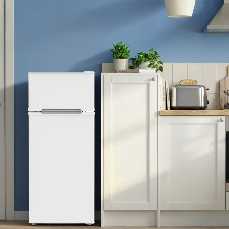 Compact 4.5 Cu.ft. Double-Door Mini Fridge With Separate Freezer – Adjustable & Removable Shelves, For Apartment/Dorm/Office