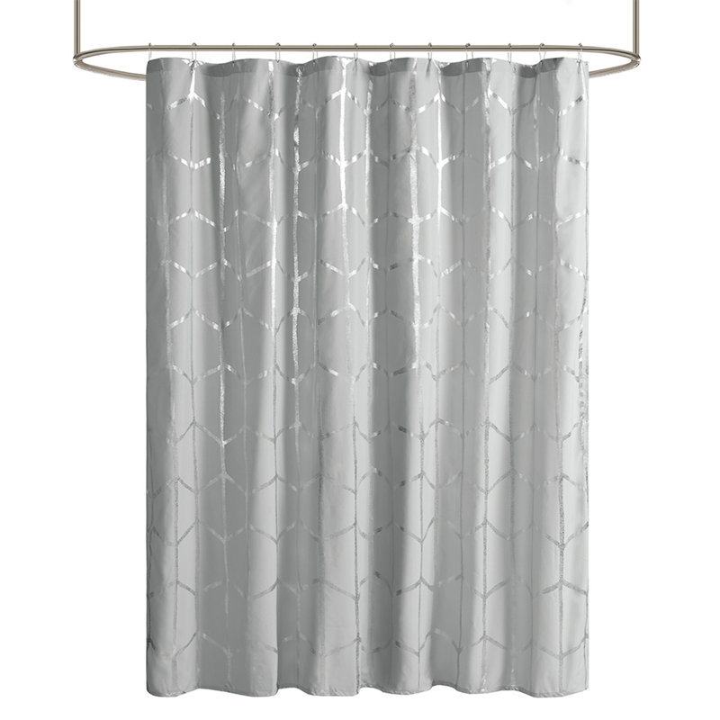 Rideau de douche imprimé métallique, Gris et argent